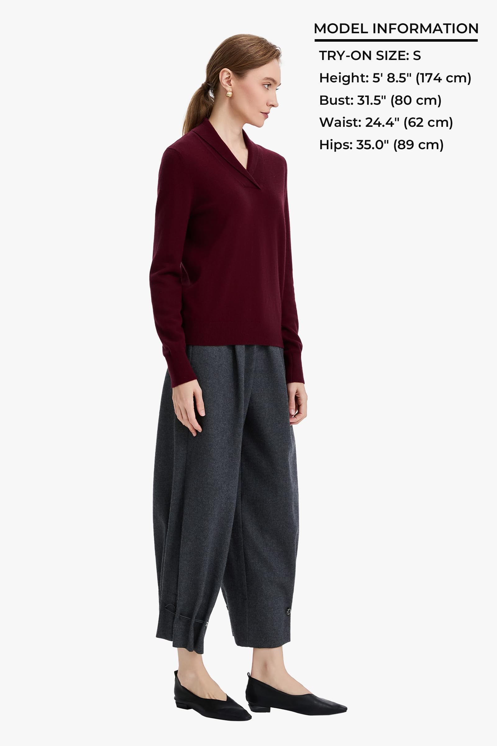 Maglione Donna Lana Merino Collo a Revers