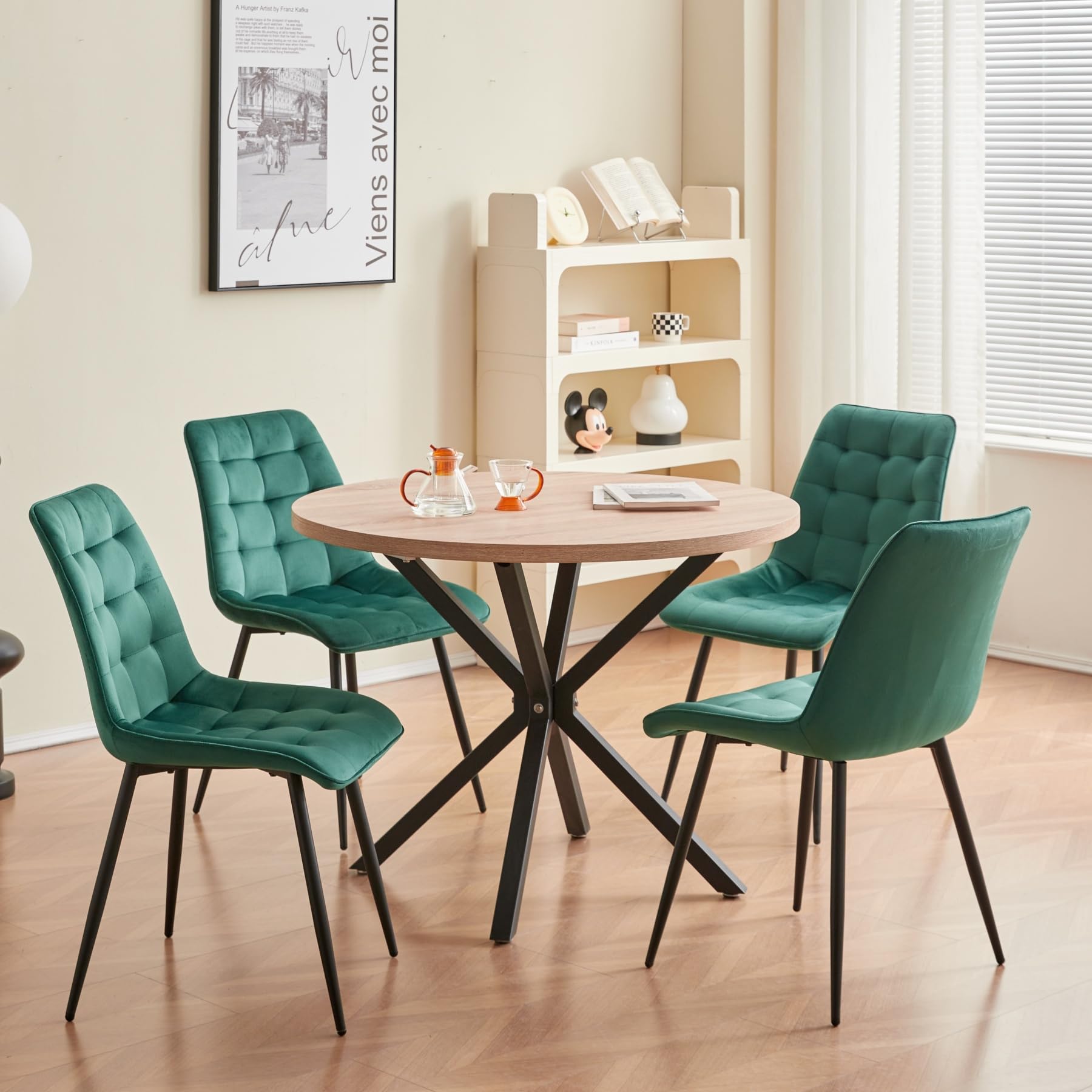 Set van 2 eetkamerstoelen MELROSE Fluweel Olijfgroen