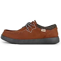 Kickback Haven – Mocassini Uomo – Colore Red Brown Leather – Scarpe Casual Stile Moc – Tomaia in Pelle Morbida e camoscio – Suola Ammortizzata – Solette in Schiuma Foderate in Pelle – Taglia EU 41