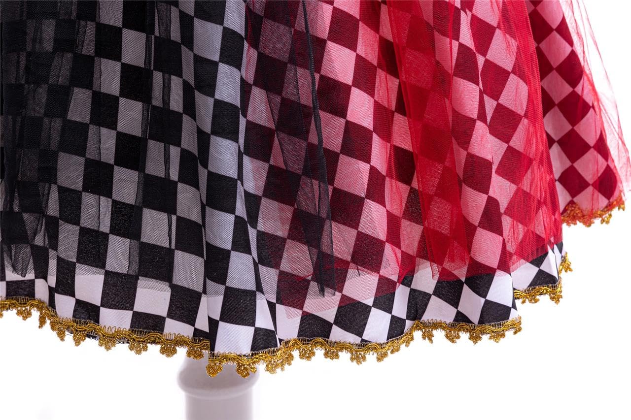 Lito Angels Vestito Costume da Regina di Cuori da Alice nel paese delle meraviglie con Accessori per Bambina, Rosso Nero
