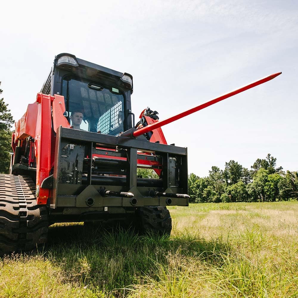 Titan Attachments HD Skid Steer Hay Frame Attachment, Four Hay Spear Sleeves and Two Stabilizer Spear Sleeves, Rated 4,000 LB, Quick Tach Mounting, Hay Handing Equipment for Bobcat Tractors