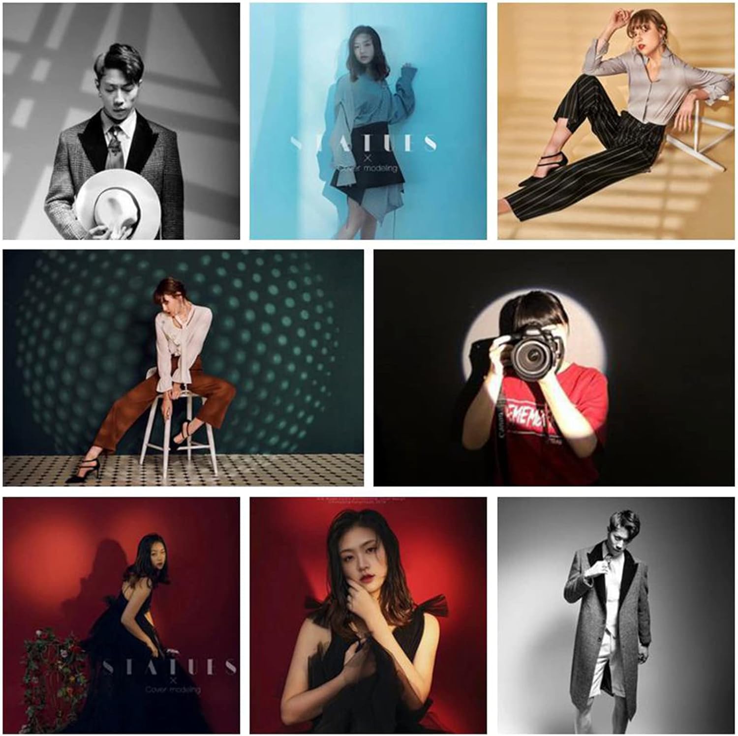 Soonpho Bowens Mount Conical Snoot kit for Flash Speedlite/Strobe Monolight/Photography LED Light,5 Color Filters and 15 Gobos Graphics Cards Included for Spotlight Effect