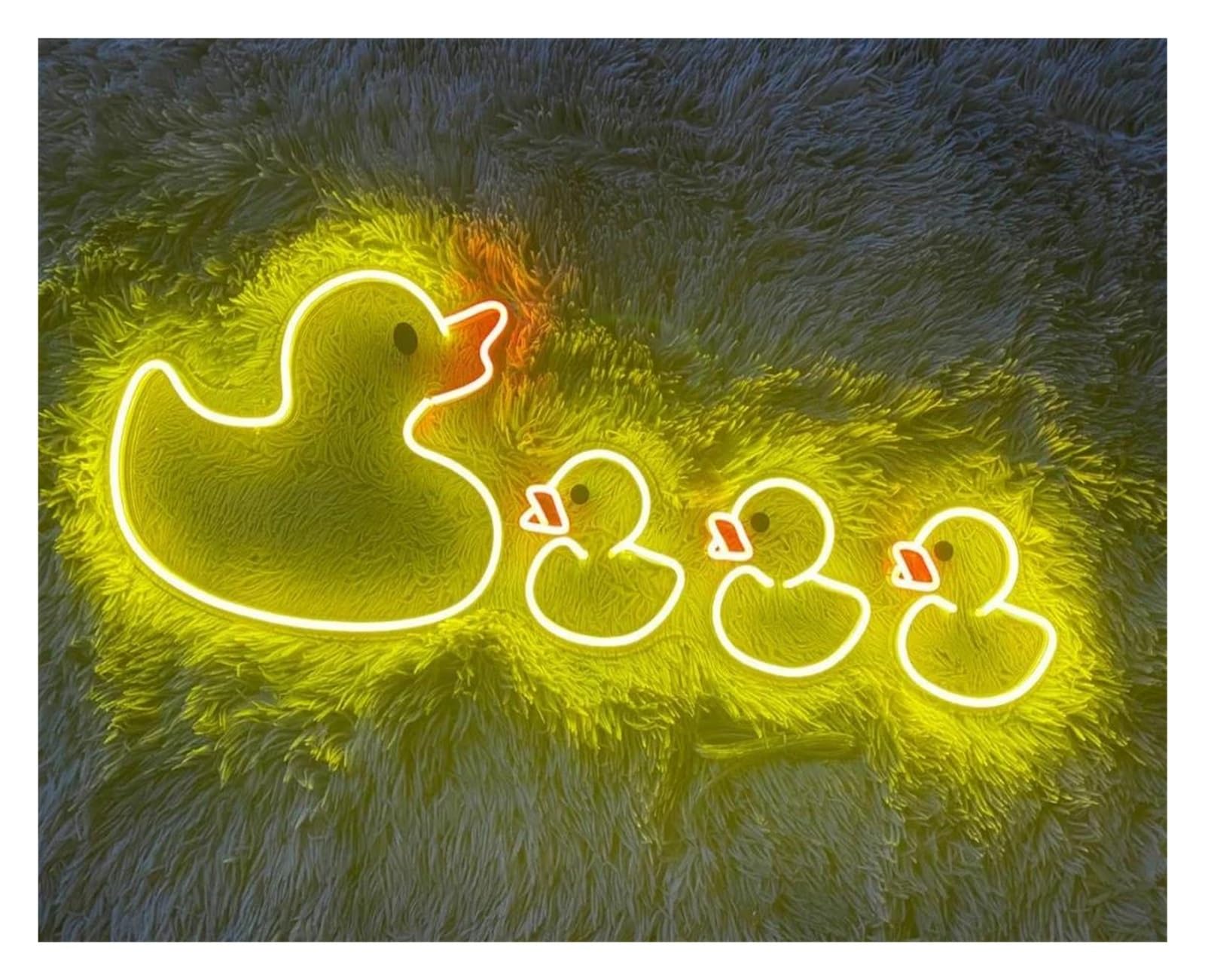 SHOUXI Sign Lamp Duck Neon Sign Flock of Ducks Bathroom Decor Kids Room Wall Decor 45cm