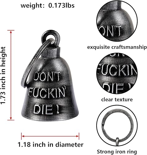 Miniatura 4 de Campanas de motocicleta para motociclista de buena suerte, campanas de motociclista con colgador, accesorio de motocicleta o llavero para la suerte