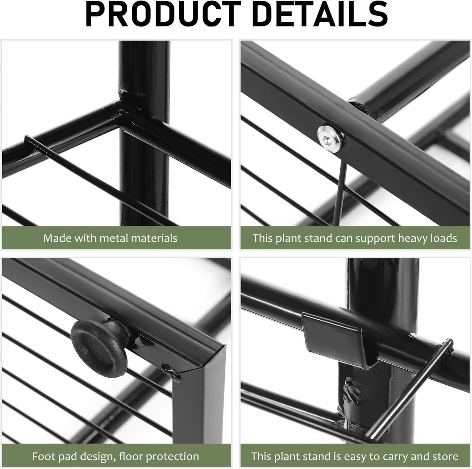 BESPORTBLE 7tier Foldable Multi Plant Stand Space-saving Indoor Flower Pot Shelf Display Rack for Home and Garden Use Easy to Install for Spaces