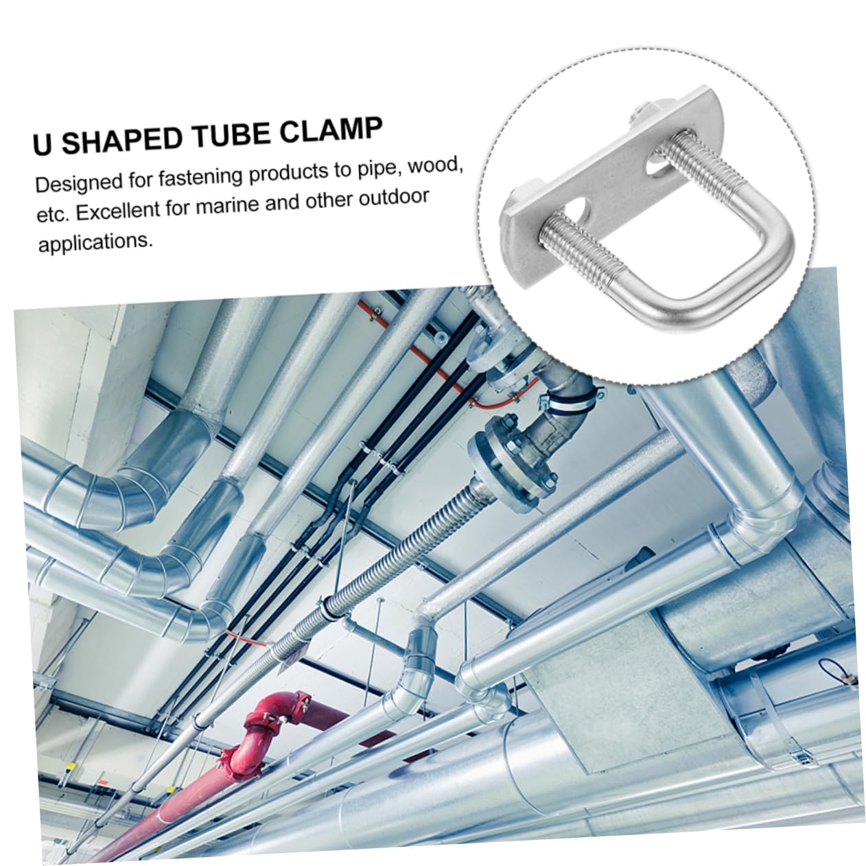 PRETYZOOM 2 Pcs Stainless Steel U-Bolts Angled u Bolts for Right Angle Tube Brackets