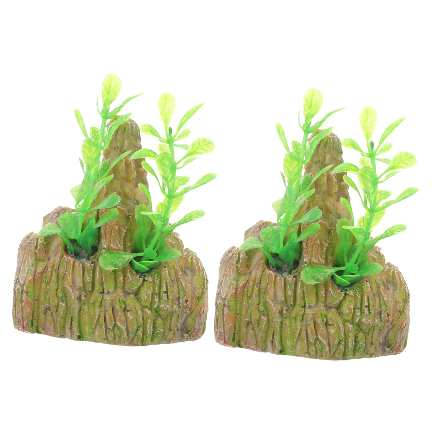 Cabilock 5 Set Paesaggio Roccioso Del Serbatoio Di Pesce Arredamento Ornamenti Del Serbatoio Di Pesce Decorazioni Per Acquari Impostore Decorazione Acquario Con Supporto Resina 2 Pezzi*5