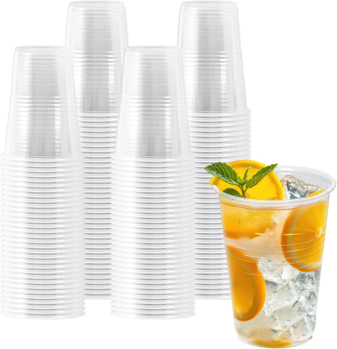 200 Pack 9 oz Plastic Cups, Clear Plastic Cups Disposable, Clear Cup Cold/Hot Drinking Cup for Party, Wedding, Graduation, Travel, Holiday, Events, Birthday
