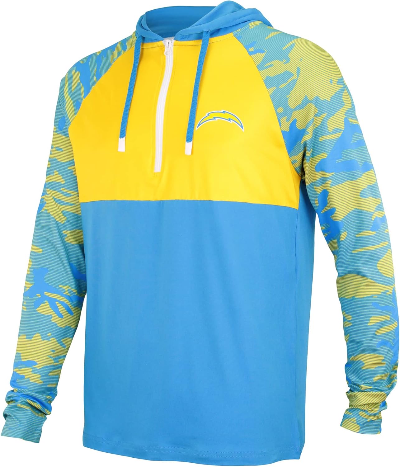 Zubaz NFL Men's Team Color Block Lightweight 1/4 Zip Hoodie with Camo Lines (Small - 5XL)