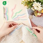 PandaHall 30 pcs 3 Sizes ABS Plastic Knit Cable Stitch Knitting Needles Smooth Crochet Hook Crooked Needle Twist Curved Hand Knit Knitting Needles Mixed Color Length 90-108mm