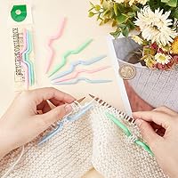 Vista 7 de PandaHall 30 agujas de tejer de punto de plástico ABS de 3 tamaños, agujas de tejer de punto de cable suave gancho de ganchillo torcido aguja