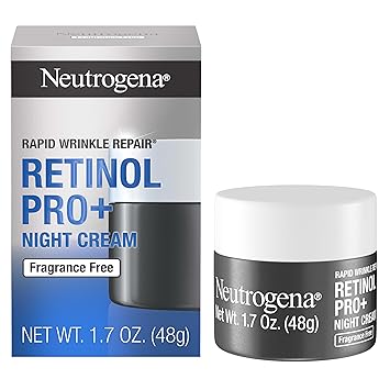 Neutrogena Retinol Pro+ Anti-Wrinkle Night Moisturizer, Rapid Wrinkle Repair, Anti-Aging Face & Neck Cream, Formulated without fragrance, parabens, dyes, phthalates, Retinol, 1.7 oz