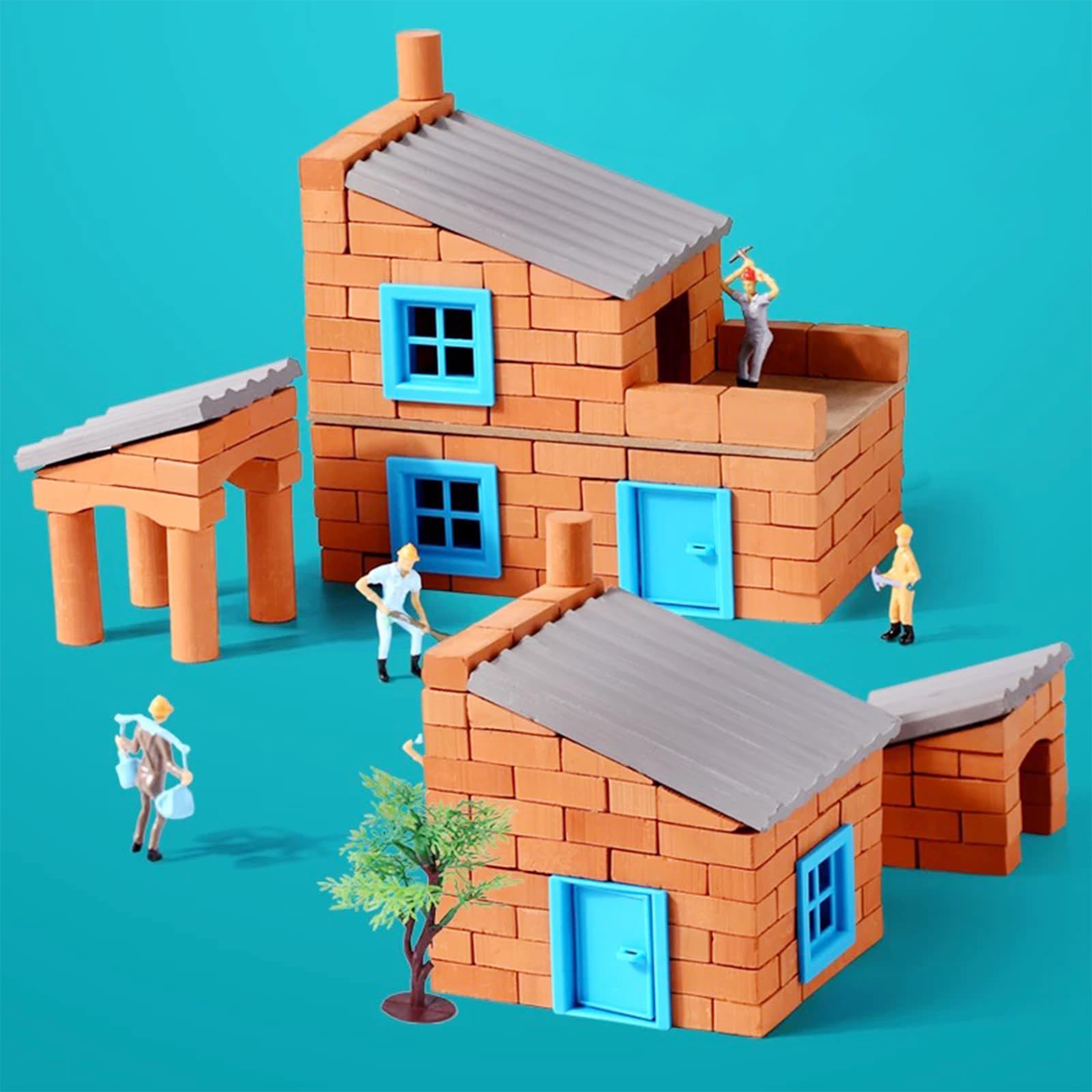 200 Tegole In Miniatura Rosse In Argilla - Kit Costruzione Per Paesaggi, Giardini E Case Delle Bambole - 4