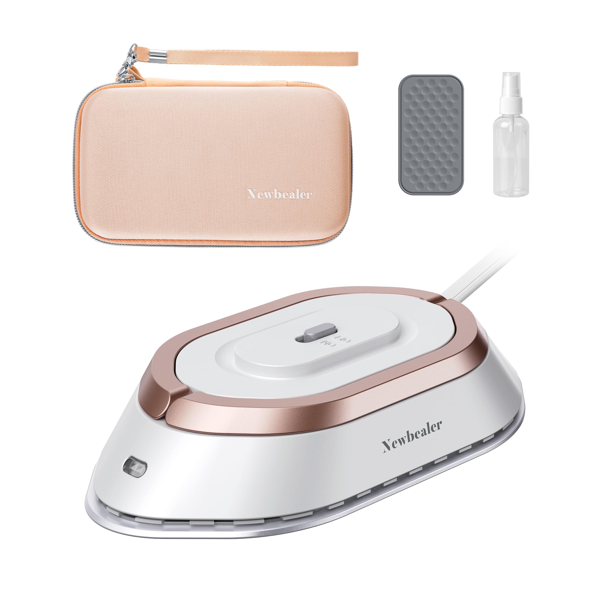 Newbealer Travel Iron Set, 100-240V Mini Dry Iron for Clothes (No Steam)
