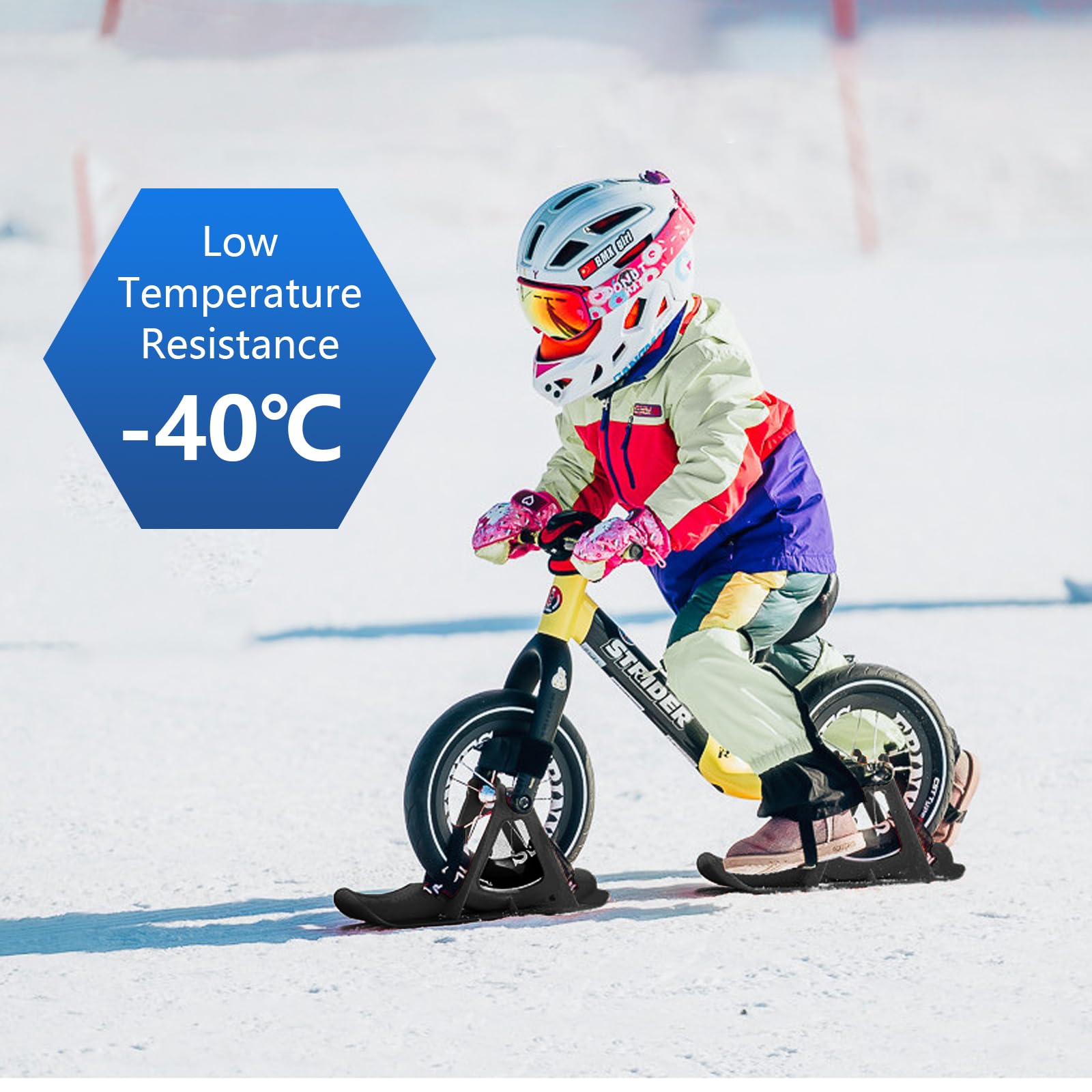 Snow Bike Slitta, 1 Paio Multifunzionale Equilibrio Invernale Bici Neve Slitta per Bambini, Scooter Sci Board Neve Scooter Sci Slitta per l'inverno, Trasformare la Bicicletta in Sci Accessori Sportivi