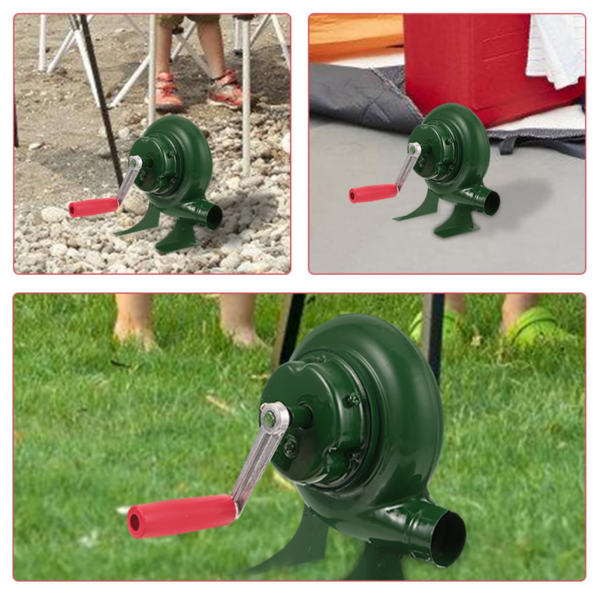 Gadpiparty Soffiatore Manuale Accende Rapidamente Carbone per in Ferro Verde per Barbecue e Campeggio, senza Soffiare