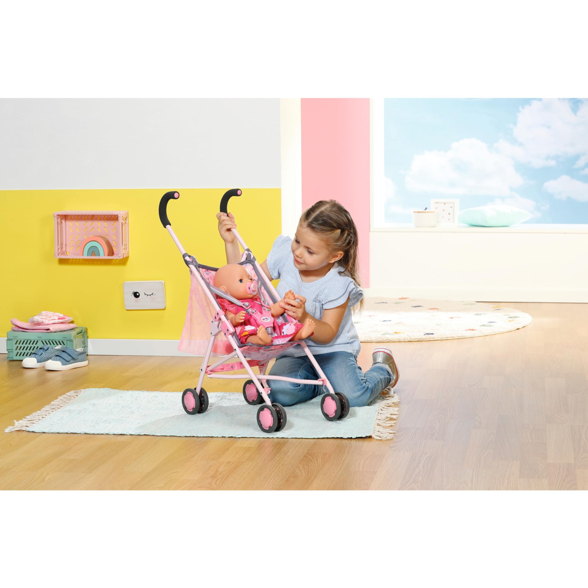 BABY born Passeggino 832547 - Accessori per Orsacchiotto e Bambole Fino a 43 cm - Include Borsa per riporlo Facilmente - età: 3+ Anni.