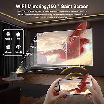 SMART MINI PROJECTOR 本体 Amazon.com: Mini Projector 4K Support, Projector WiFi6 BT