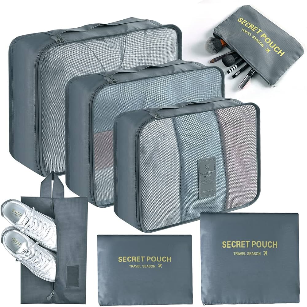 Amazon.co.jp: AiQInu トラベルポーチ 7点セット 撥水性素材 アレンジ