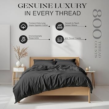 800 Series King Size Sheets Set - Egyptian Cotton 4 Pc Elephant Grey Sheet