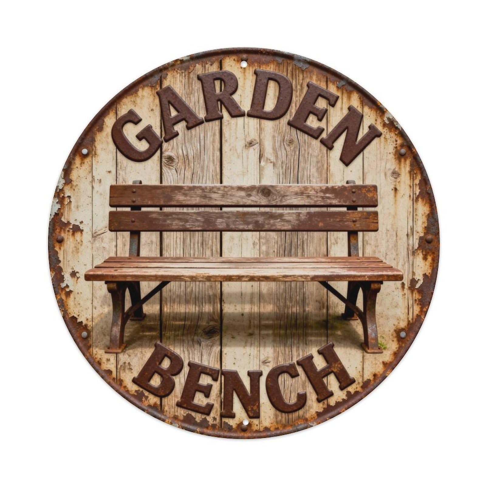 Garden Bench Metal Tin Sign Plaque