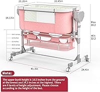 Vista 6 de Moisés mecedor para bebé, moisés eléctrico automático con 5 movimientos de mecido, moisés junto a la cama para recién nacido, cuna mecedora