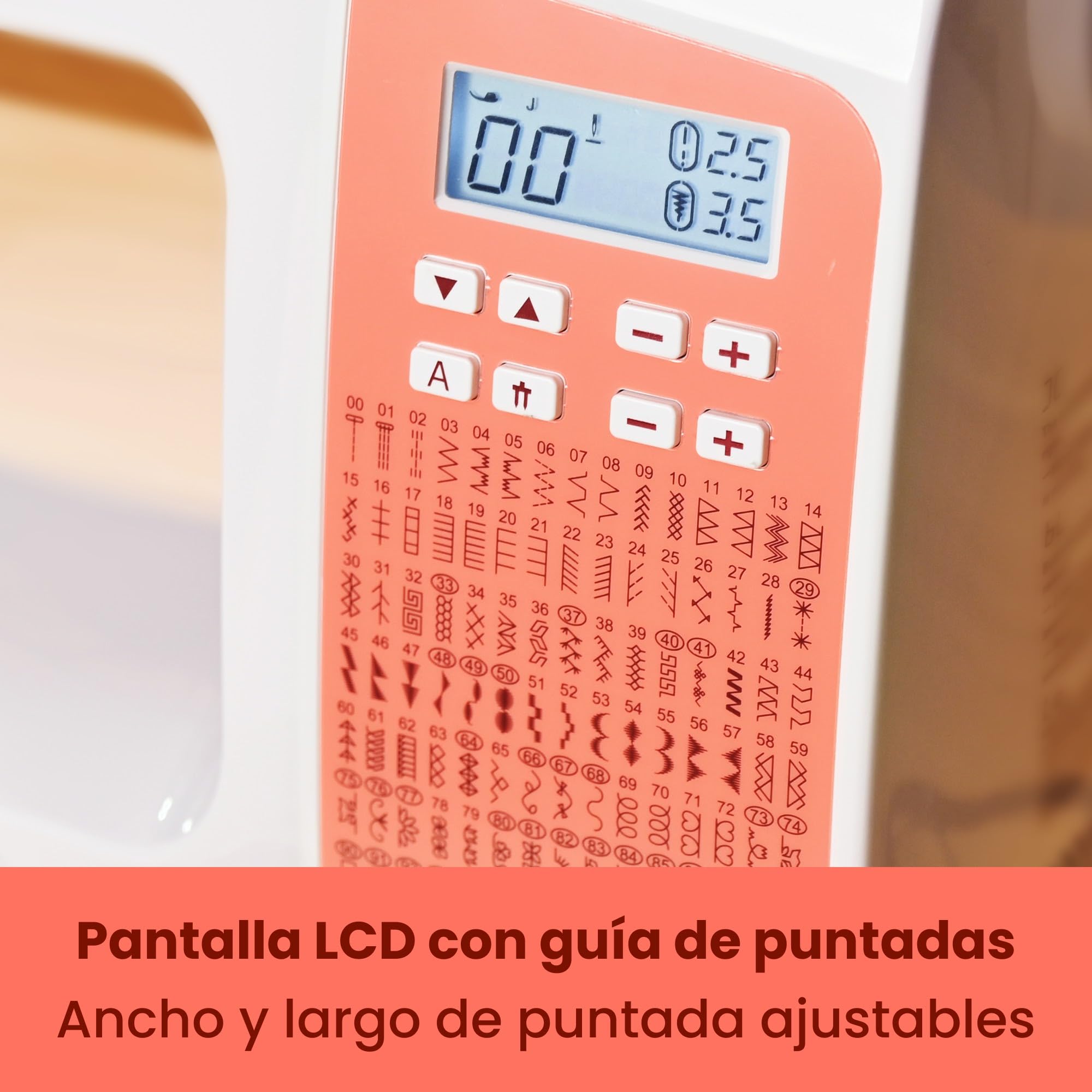 PooLin Máquina de Coser Computarizada Poolin EOC02, completa, con pantalla LCD, mesa amplia, ojales automáticos en 1 paso, enhebrador automático, 7 prensatelas, portátil e ideal para principiantes y u