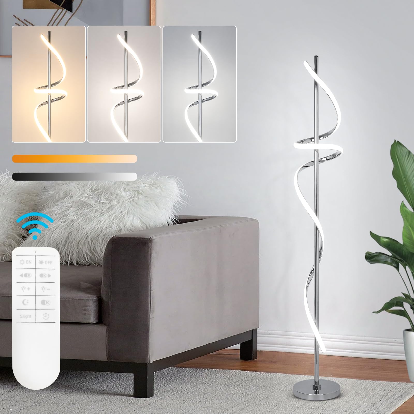 Dimmable LED Floor Lamp with Remote Control