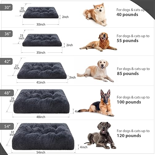 Miniatura 23 de Vonabem Cama para perro, extragrande, camas suaves de felpa para perros XL, almohadilla de jaula, lavable, 41 pulgadas de largo x 27 pulgadas
