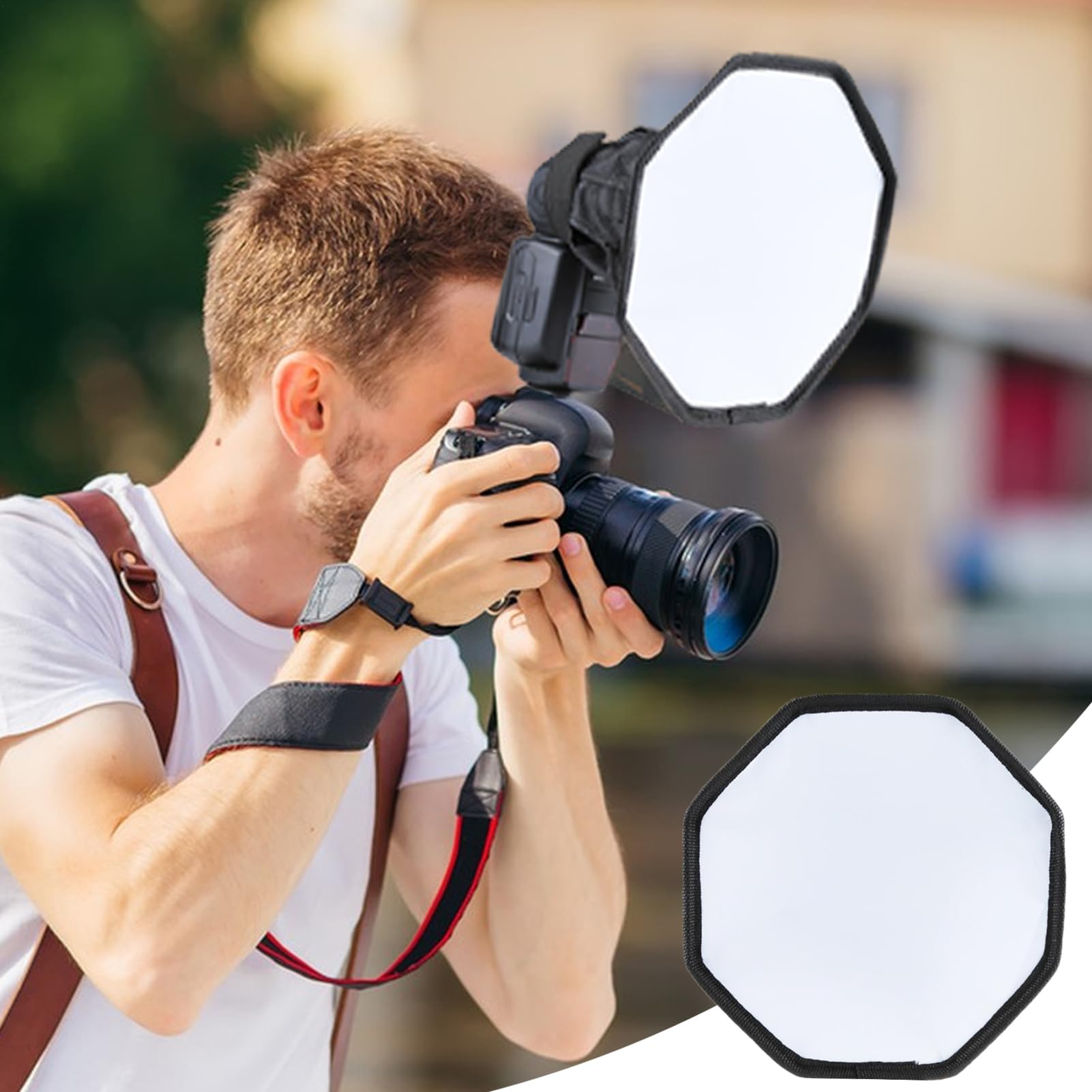 Dyfuzor lampy błyskowej do lampy błyskowej – miękki modyfikator światła do fotografii, przenośny materiał silikonowy ze składaną konstrukcją, równomierne rozproszenie światła, redukuje ostre cienie
