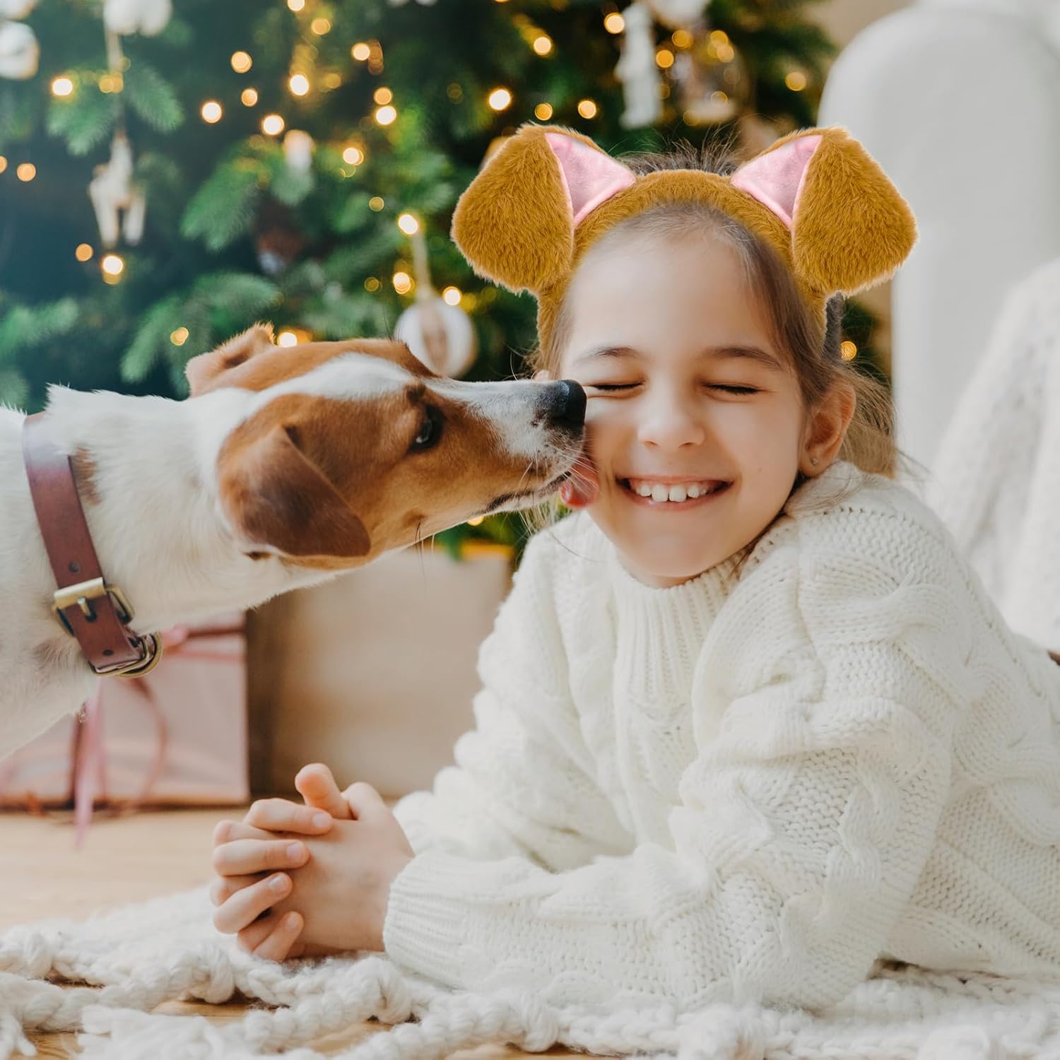 Dogs Golden Retriever Ears Headband Brown Puppy Dog Ear Hairband for Halloween Cosplay Christmas Parties Pet Paw Costume Women Gril - Image 7