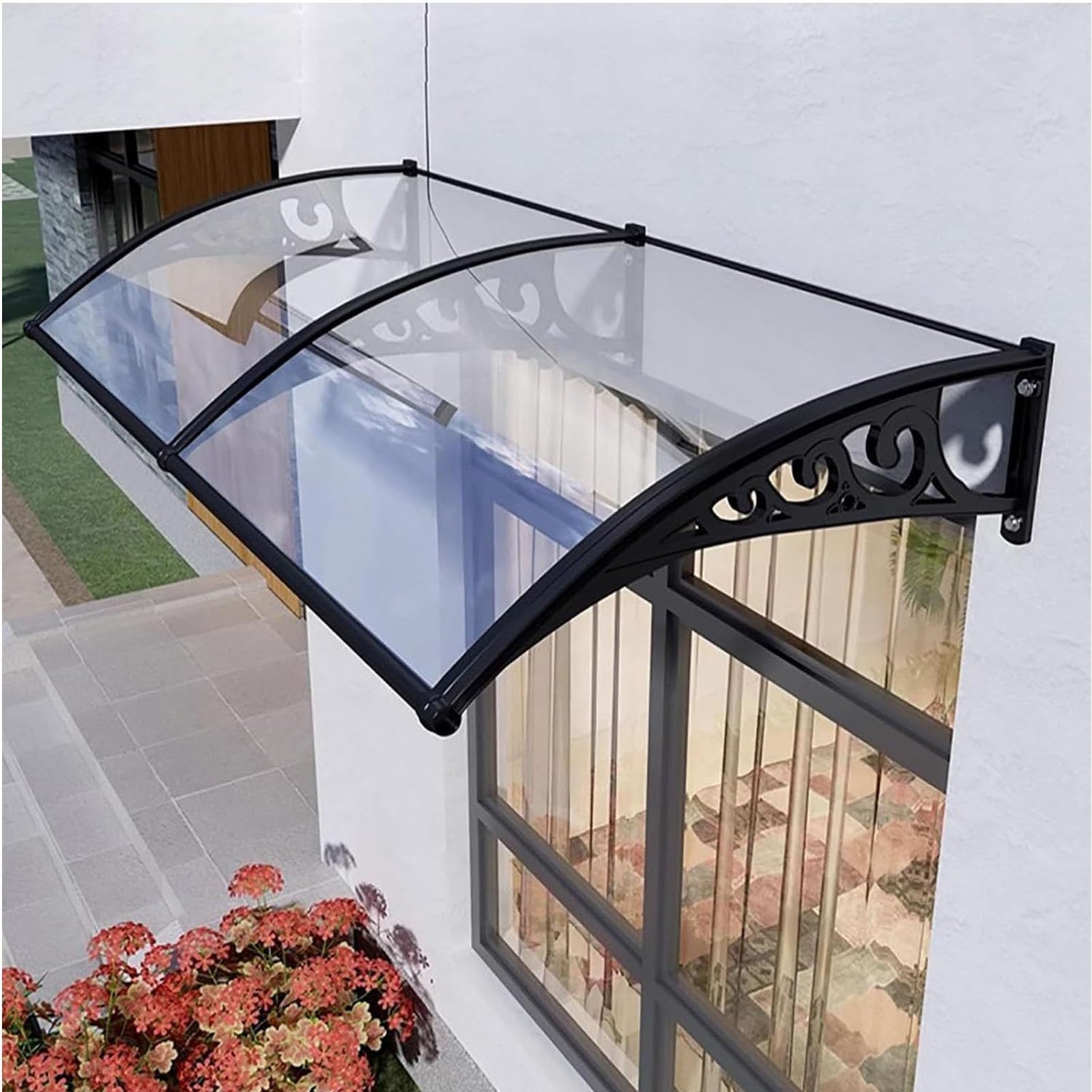 Auvent de porte de protection contre la pluie et les UV pour fenêtre 80x120
