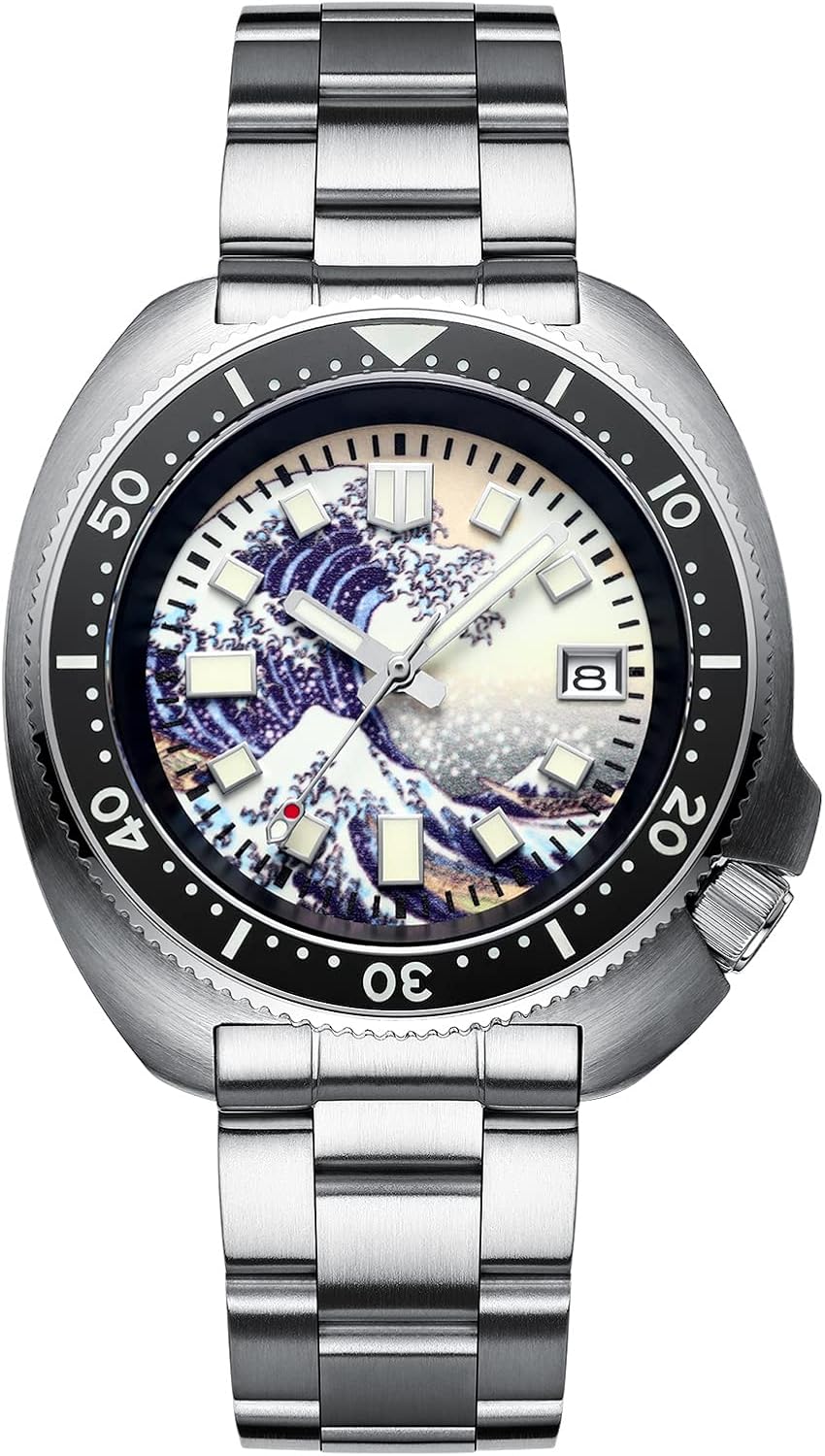 ADDIESDIVE Automatic Watch Diver 200 M Mens Watch Luminescent Mechanical NH35A Analog Stainless Steel