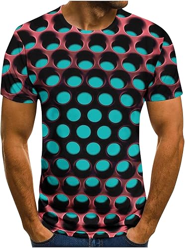 Camisetas de verano para hombre, casual, elegante, manga corta, neón, abstracto, 3D, impresión, camiseta de trabajo, novedad, ropa gráfica 2023