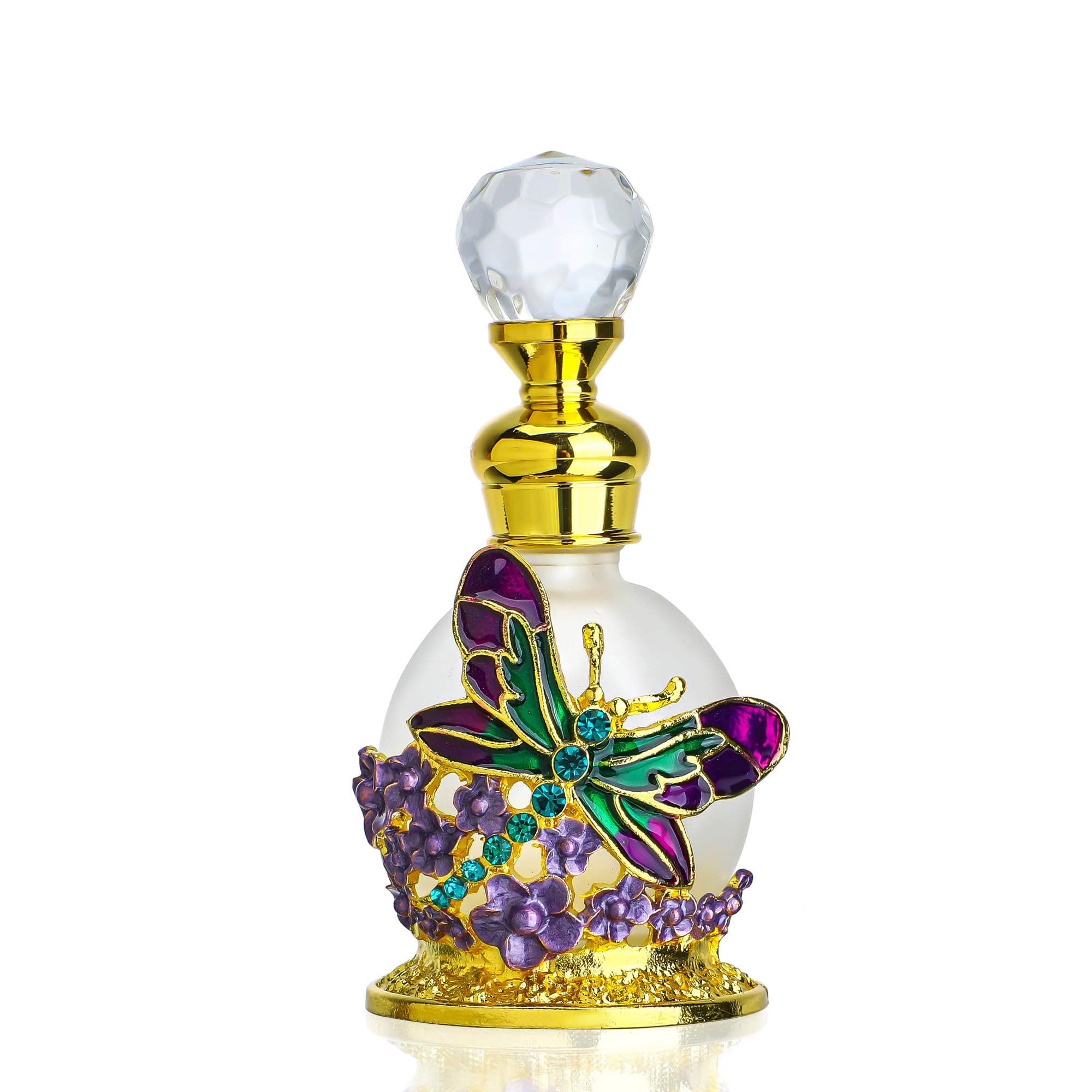 Amazon.com: YU FENG 15ml Decorative Purple Dragonfly Flower Vintage ...