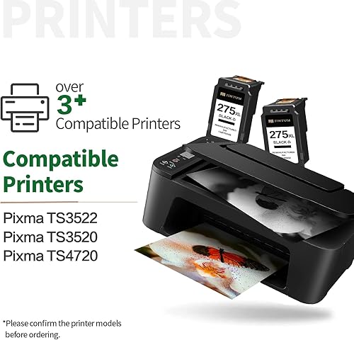 Miniatura 2 de Cartucho de tinta remanufacturado de repuesto para Canon 275XL 275 PG-275XL Cartuchos de tinta para Canon PIXMA TS3522 TR4720 TS3520 Impresora (2