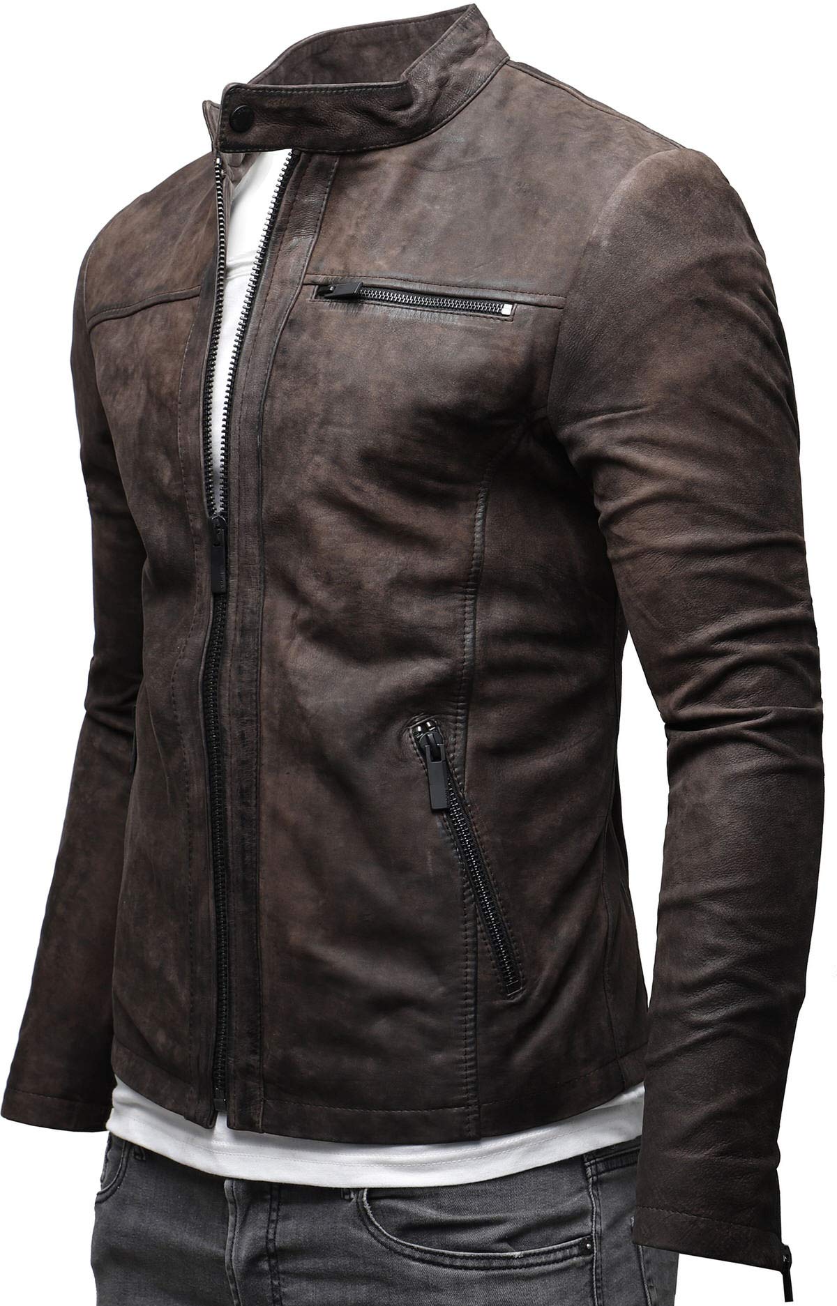 Crone - Chaqueta de cuero Epic Cleane Basic para hombre, en diferentes variantes y colores