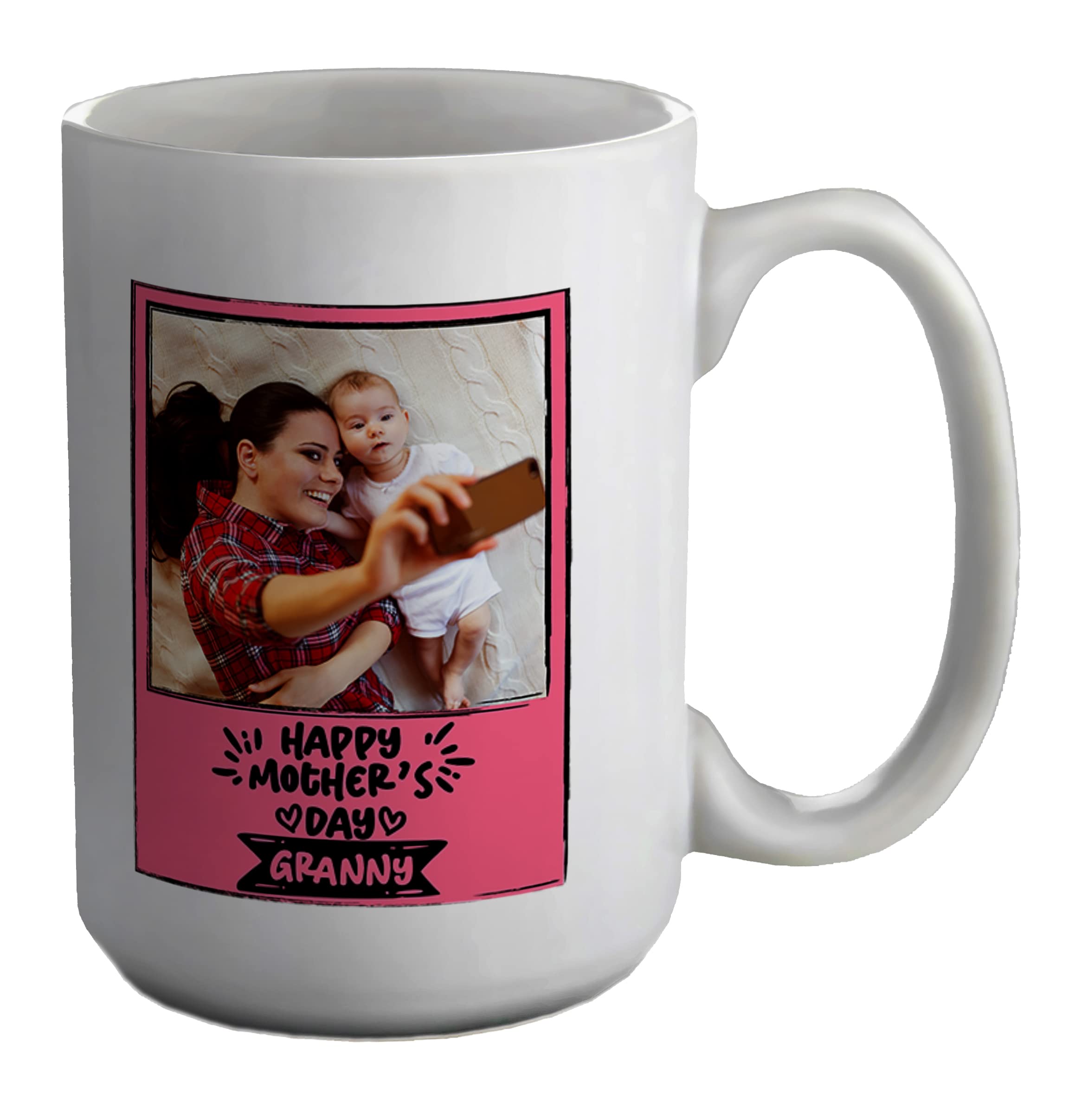 Shopagift Personalised Photo Mug Happy Mother's Day Granny White 15oz Large Cup