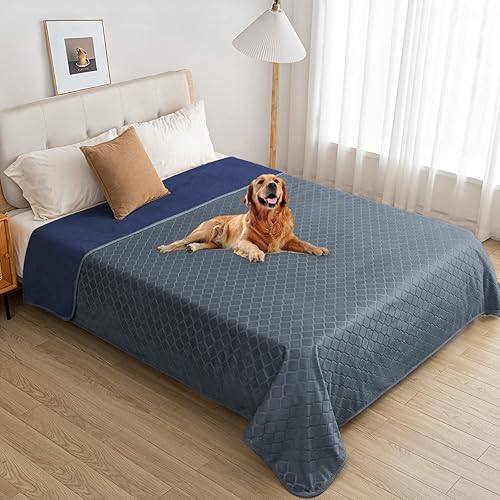 Miniatura 22 de fuguitex Manta impermeable para perro, funda de cama para perro, terciopelo cristalino, manta marroquí de felpa acogedora manta para mascotas para