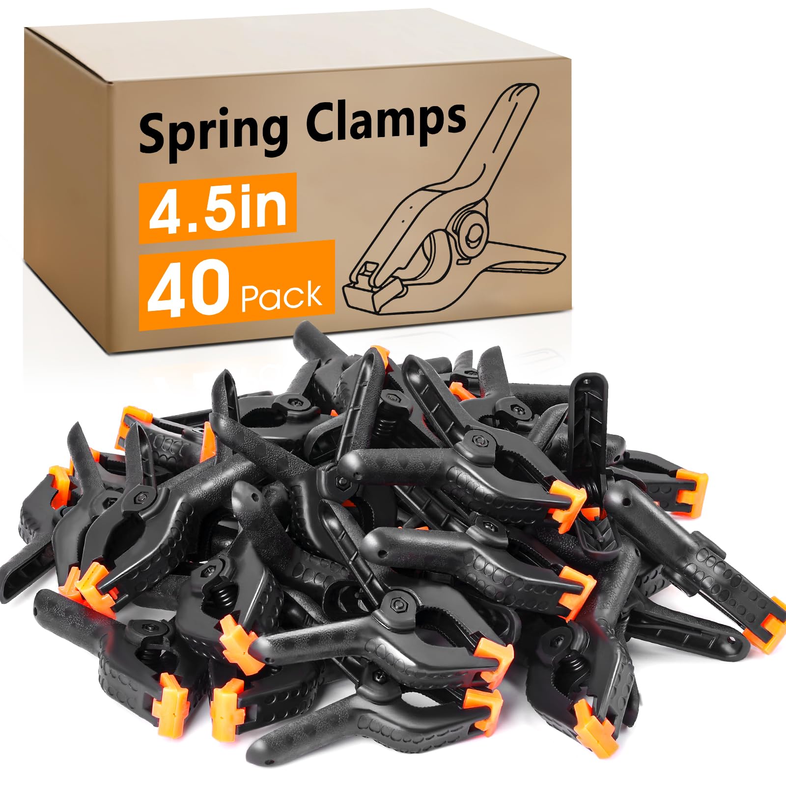 40 Pack 4.5 inch Plastic Spring Clamps, Backdrop Clips