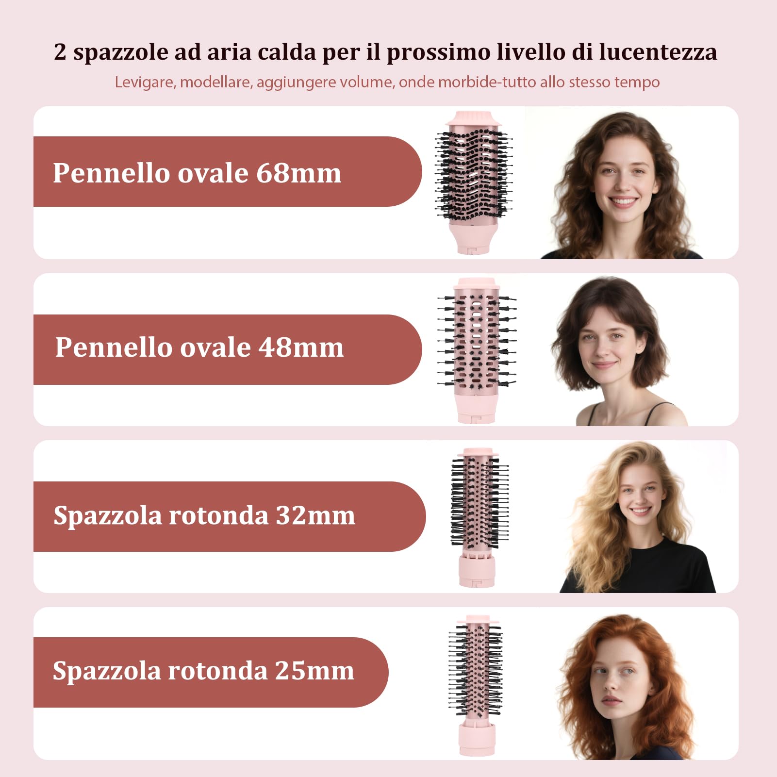Sonew 9 in 1 Multi Hairstyler, 110.000 giri/min, Styler per Capelli con Ioni e Phon, Arricciacapelli Automatico 32 mm, Spazzola ad Aria Calda 68 mm/48 mm/32 mm/25 mm, Spazzola Lisciante