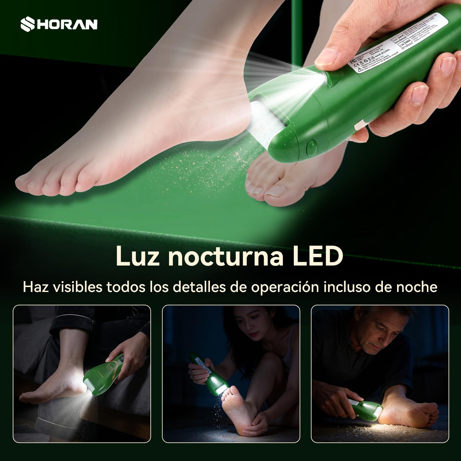 SHORAN Lima Electrica Pies Durezas, Pedicura Profesional Quita Durezas Electrico, Maquina pies para Exfoliante Eliminar Durezas y Callos, Lima Pie Durezas Recargable con 2 rascador pies e 3 Rodillos