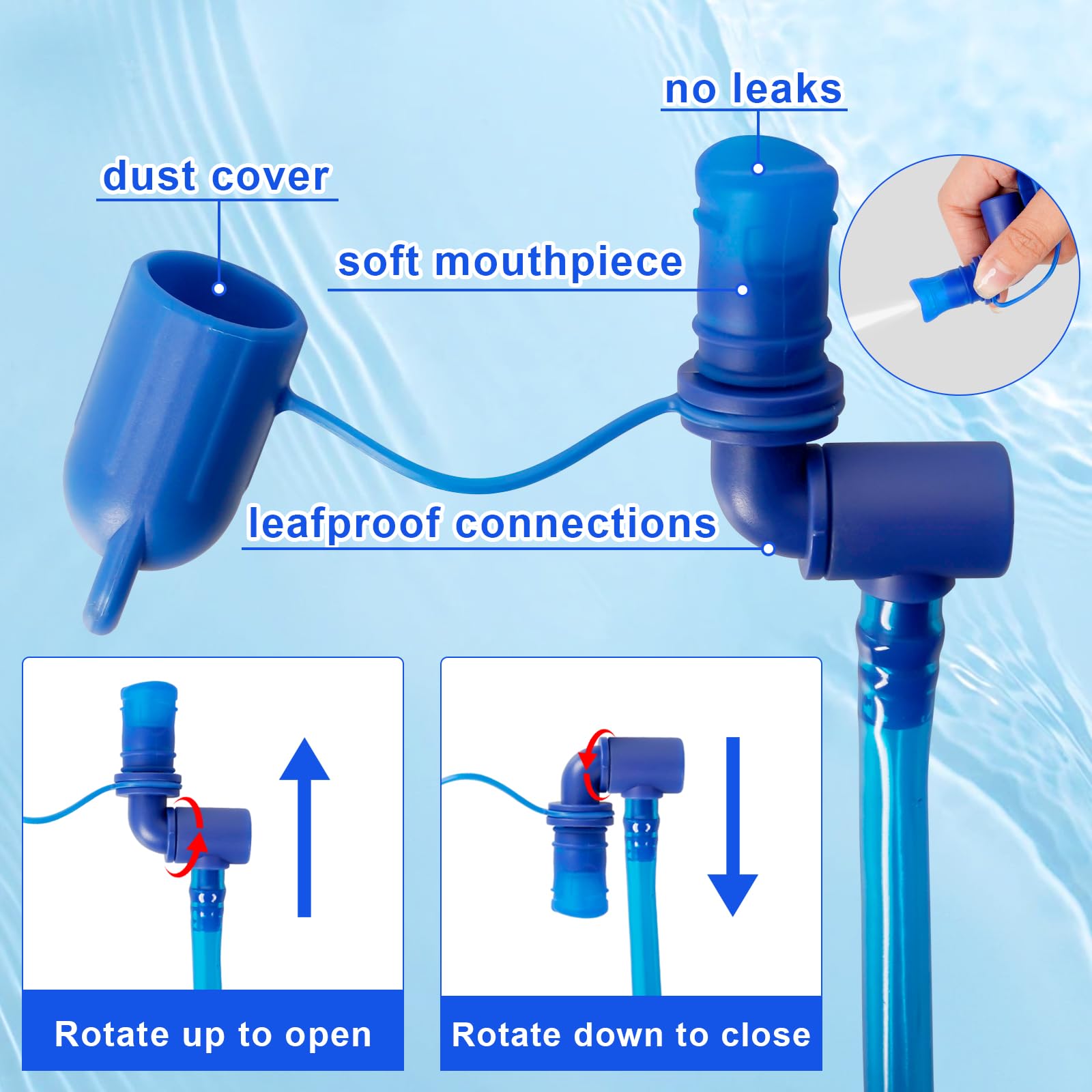 Sacca Acqua per Zaino,Sacca Idratazione Portatile,Bolla d'Acqua per Sport ed Esterni,Sacca Idrica con Apertura Larga,per Corsa, Ciclismo, Escursionismo, Arrampicata, Sci, Caccia(3L-PEVA)