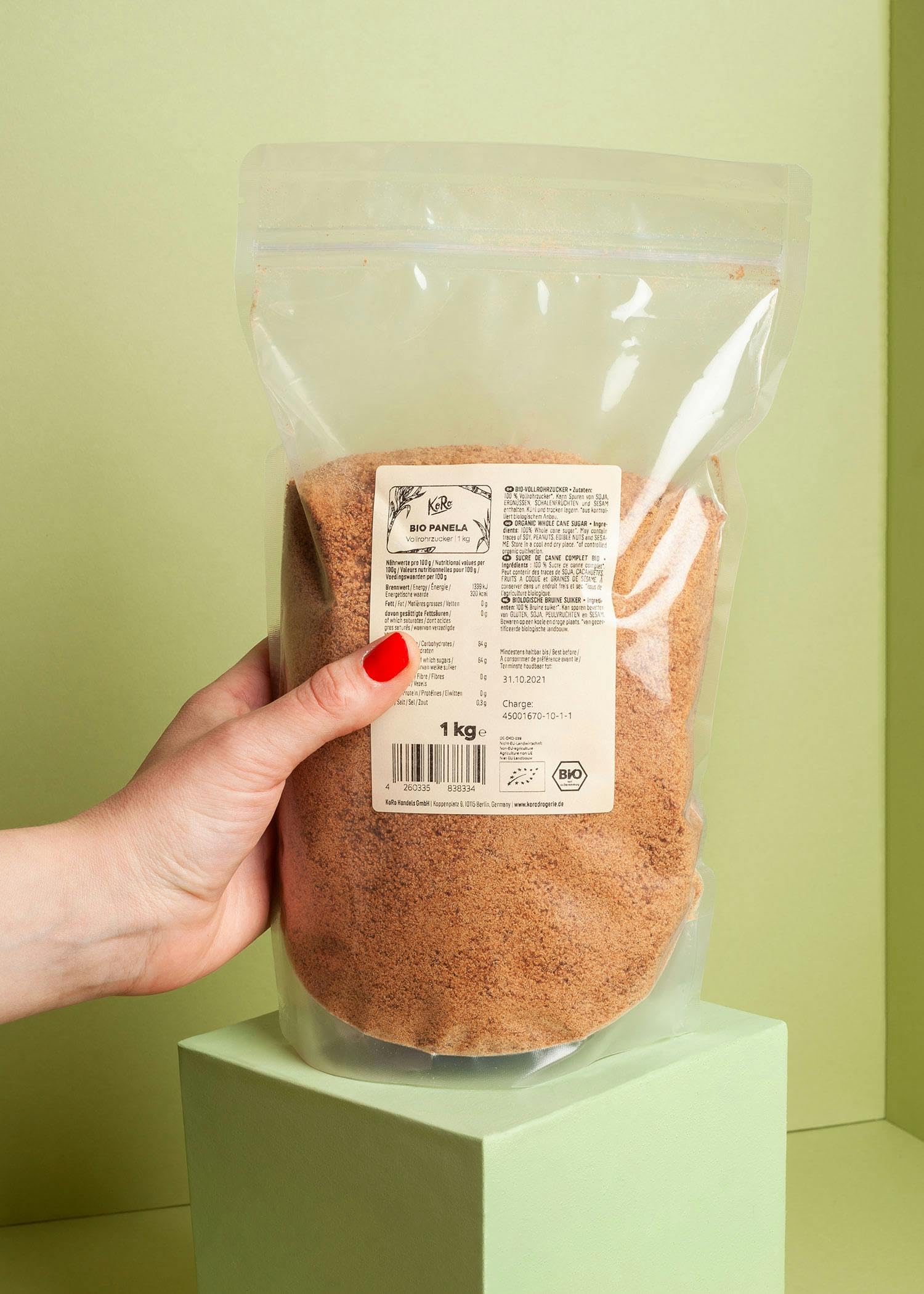 KoRo - Bio Vollrohrzucker 1 kg - Karamelliger Geschmack - Unraffiniert - Bio-Qualität