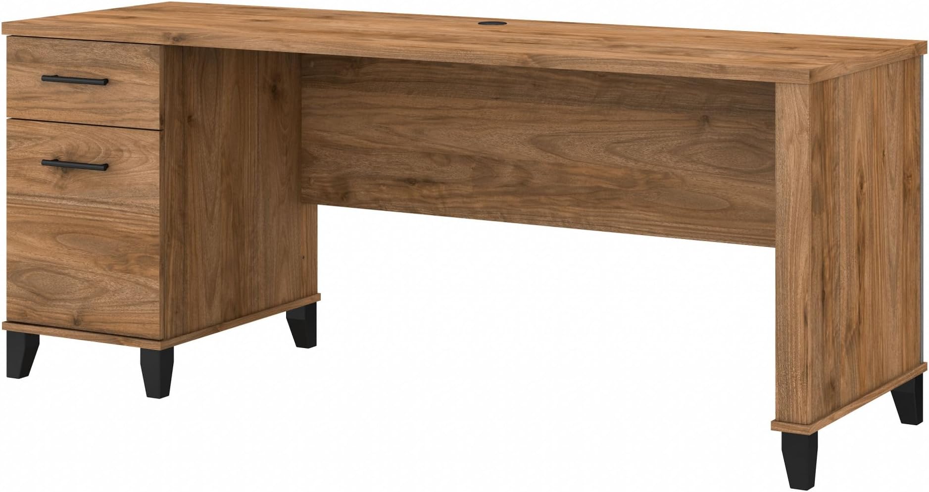 Bush Furniture Somerset 72W Office Desk with Drawers in Fresh Walnut