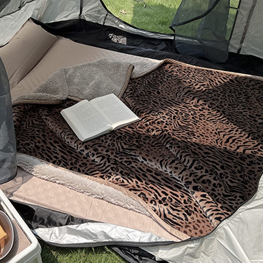 Hggzeg Elegante coperta in pile leopardato caldo e spesso, 150 x 200 cm