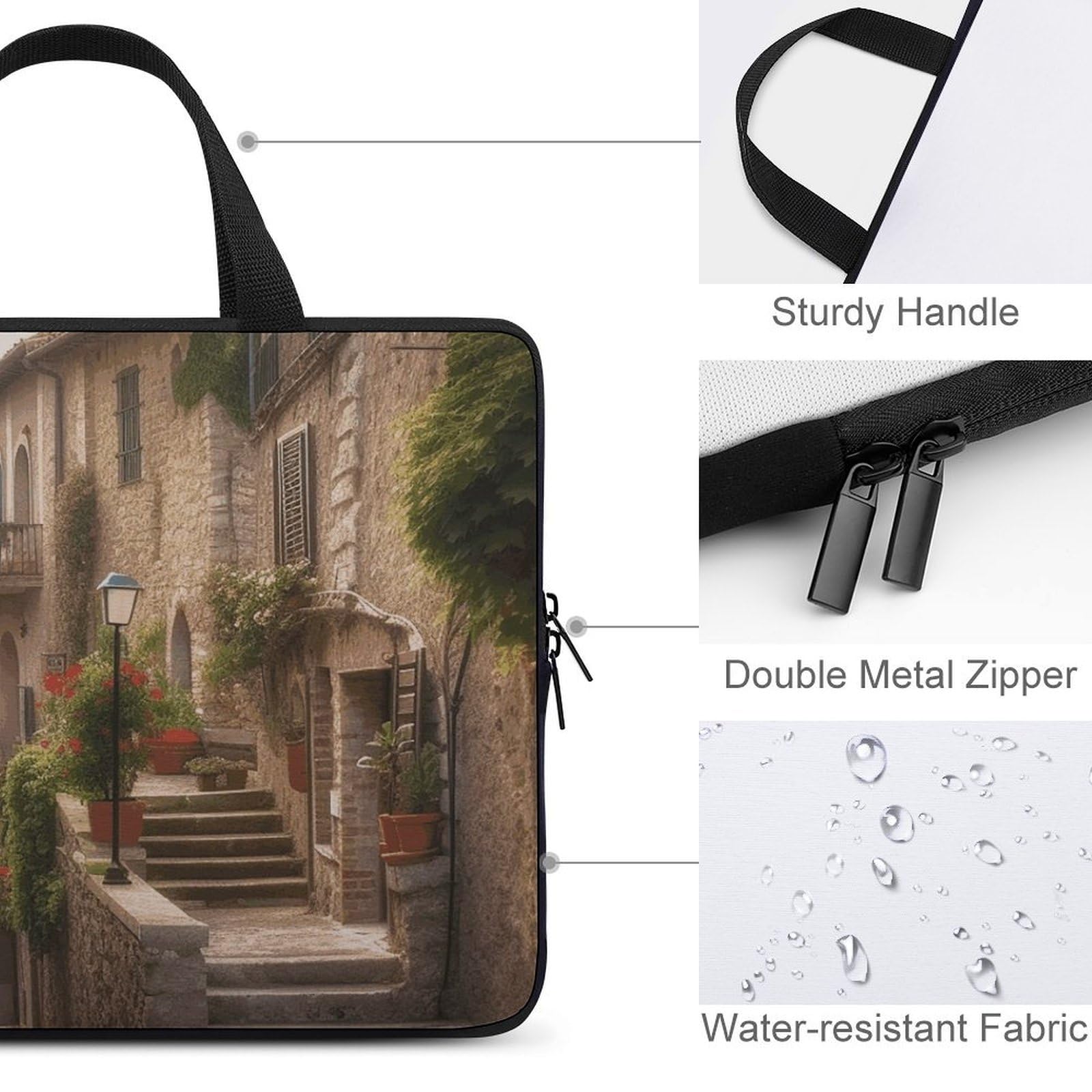 Borsa ultrasottile toscana del computer portatile della manica del computer portatile dell'Italia a 13 pollici, borsa protettiva portatile del computer con la cinghia della mano
