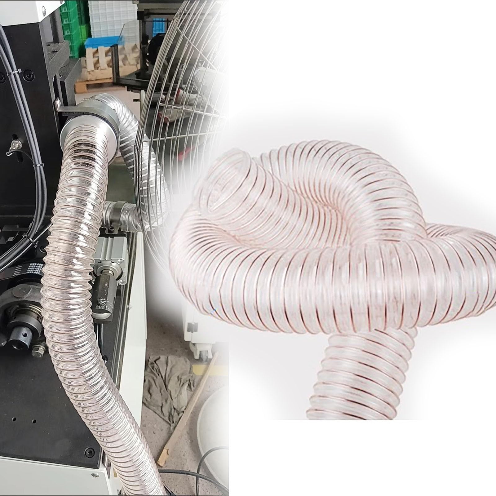 Tubo flessibile per la raccolta della polvere, tubo trasparente, tubo di estrazione commerciale per officina, filtro dell'aria per tende da coltivazione, lunghezza 10 m, diametro 190 mm