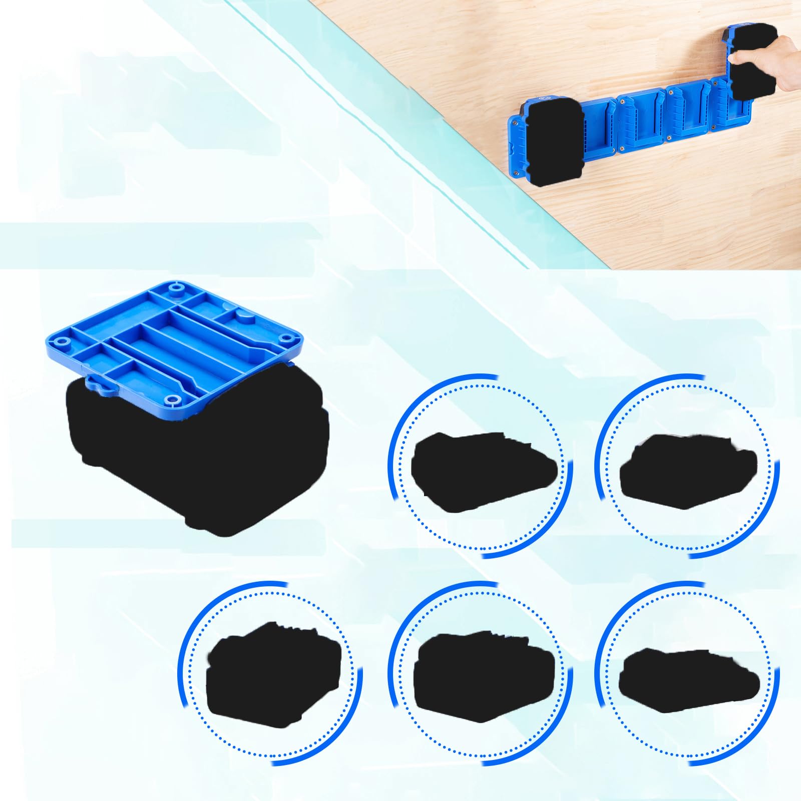 Battery Mount Holder Compatible for Kobalt 24V Max Batteries, Wall