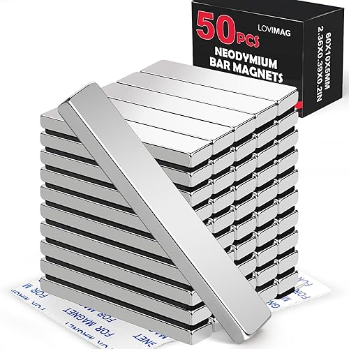 Miniatura 20 de LOVIMAG - Barras de imanes de tierras raras, imanes de neodimio negros resistentes al agua con revestimiento de epoxi y adhesivo de doble cara